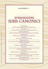 Fascicolo, Ephemerides iuris canonici : 62, 1, 2022, Marcianum Press