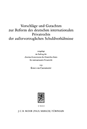 E-book, Vorschläge und Gutachten zur Reform des deutschen internationalen Privatrechts der außervertraglichen Schuldverhältnisse, Mohr Siebeck