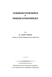 E-book, Vorkriegsverträge in Friedensverträgen, Mohr Siebeck