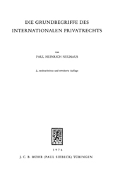 E-book, Die Grundbegriffe des Internationalen Privatrechts, Mohr Siebeck