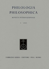 Fascicule, Philologia philosophica : rivista internazionale : 2, 2023, Fabrizio Serra