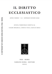Fascicolo, Il diritto ecclesiastico : CXXXIII, 1/2, 2022, Fabrizio Serra