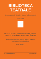 Article, L'Estetica del performativo e la Scienza del teatro : appunti per una riflessione sulla storiografia teatrale e lo studio del contemporaneo, Bulzoni