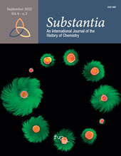 Heft, Substantia : an International Journal of the History of Chemistry : 6, 2, 2022, Firenze University Press