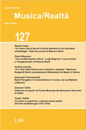 Fascículo, Musica/Realtà : 127, 1, 2022, Libreria musicale italiana