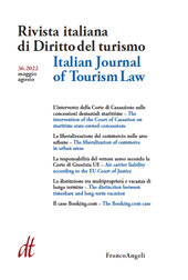 Artikel, Pagamenti pecuniari e contratti turistici nelle riforme del 2020 e 2021 : il modello del tourist test alla prova dei fatti, Franco Angeli