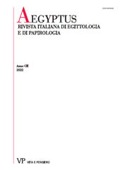 Issue, Aegyptus : rivista italiana di egittologia e papirologia : CII, 2022, Vita e Pensiero