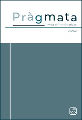 Fascículo, Pràgmata : rivista di filosofia critica : 2, 2022, TAB edizioni