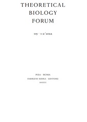 Fascicolo, Theoretical Biology Forum : 115, 1/2, 2022, Fabrizio Serra