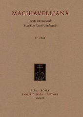 Issue, Machiavelliana : rivista internazionale di studi su Niccolò Machiavelli : I, 2022, Fabrizio Serra