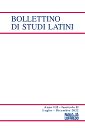 Fascículo, Bollettino di studi latini : LII, 2, 2022, Paolo Loffredo iniziative editoriali