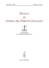 Fascicule, Rivista di storia del diritto italiano : XCV, 1, 2022, L.S. Olschki