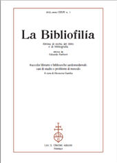 Fascicule, La bibliofilia : rivista di storia del libro e di bibliografia : CXXIV, 1, 2022, L.S. Olschki