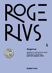 Fascicule, Rogerius : bollettino dell'Istituto della Biblioteca Calabrese : XXIV, 1, 2022, Rubbettino