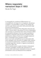 E-book, Milano negoziata : narrazioni dopo il 1953, Franco Angeli
