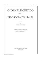 Fascículo, Giornale critico della filosofia italiana : CI, 2, 2022, Le Lettere