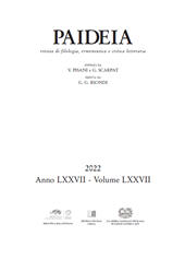 Issue, Paideia : rivista di filologia, ermeneutica e critica letteraria : LXXVII, 2022, Stilgraf