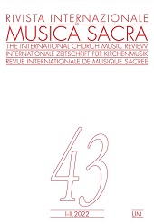 Fascicolo, Rivista internazionale di musica sacra : XLIII, 1/2, 2022, Libreria musicale italiana