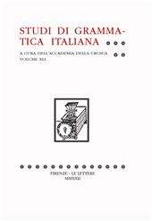 Fascicule, Studi di grammatica italiana : XLI, 2022, Le Lettere