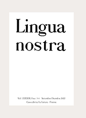 Issue, Lingua nostra : LXXXIII, 3/4, 2022, Le Lettere