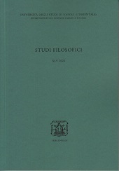 Fascicolo, Studi filosofici : annali dell'Istituto universitario orientale [AION] : XLV, 2022, Bibliopolis