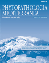 Fascicolo, Phytopathologia mediterranea : 61, 3, 2022, Firenze University Press