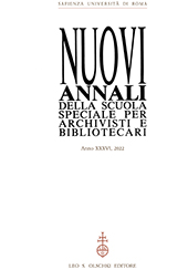 Issue, Nuovi annali della scuola speciale per archivisti e bibliotecari : XXXVI, 2022, L.S. Olschki