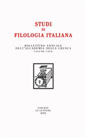 Heft, Studi di filologia italiana : LXXX, 2022, Le Lettere