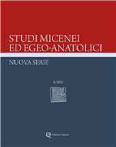 Issue, Studi micenei ed egeo-anatolici : nuova serie : 8, 2022, Edizioni Quasar