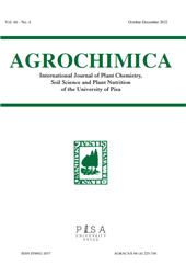 Issue, Agrochimica : International Journal of Plant Chemistry, Soil Science and Plant Nutrition of the University of Pisa : 66, 4, 2022, Pisa University Press