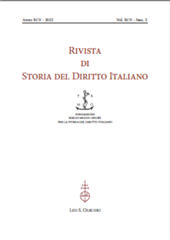 Fascículo, Rivista di storia del diritto italiano : XCV, 2, 2022, L.S. Olschki