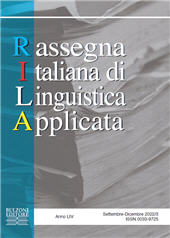 Fascículo, RILA : Rassegna Italiana di Linguistica Applicata : 3, 2022, Bulzoni