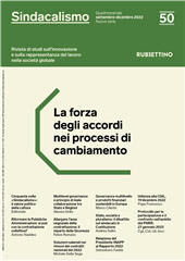 Heft, Sindacalismo : rivista di studi sull'innovazione e sulla rappresentanza del lavoro nella società globale : nuova serie : 50, 3, 2022, Rubbettino