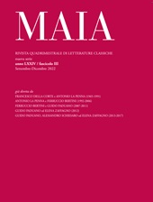 Heft, Maia : rivista di letterature classiche : LXXIV, 3, 2022, Morcelliana