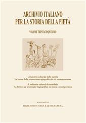 Fascículo, Archivio italiano per la storia della pietà : XXXV, 2022, Edizioni di storia e letteratura
