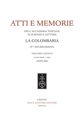 eBook, Atti e memorie dell'Accademia toscana di scienze e lettere La Colombaria : volume LXXXVII, nuova serie LXXIII, anno 2022 : 287o anno dalla fondazione, Leo S. Olschki