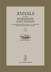 Heft, Annals of the Fondazione Luigi Einaudi : an Interdisciplinary Journal of Economics, History and Political Science : LVI, 1, 2022, L.S. Olschki