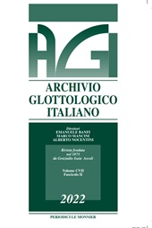 Issue, Archivio glottologico italiano : CVII, 2, 2022, Le Monnier