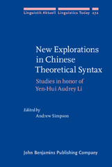 eBook, New Explorations in Chinese Theoretical Syntax, John Benjamins Publishing Company