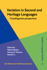 E-book, Variation in Second and Heritage Languages, John Benjamins Publishing Company