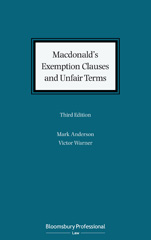 E-book, Macdonald's Exemption Clauses and Unfair Terms, Anderson, Mark, Bloomsbury Publishing