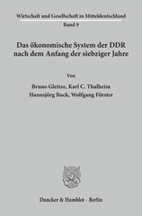 E-book, Das ökonomische System der DDR nach dem Anfang der siebziger Jahre., Duncker & Humblot