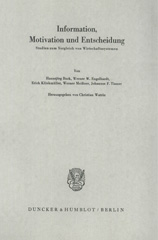 E-book, Information, Motivation und Entscheidung. : Studien zum Vergleich von Wirtschaftssystemen., Duncker & Humblot
