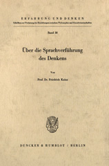 E-book, Über die Sprachverführung des Denkens., Kainz, Friedrich, Duncker & Humblot