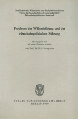 E-book, Probleme der Willensbildung und der wirtschaftspolitischen Führung., Duncker & Humblot
