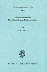 E-book, Auslandskonkurs und Disposition über das Inlandsvermögen., Duncker & Humblot