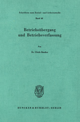 E-book, Betriebsübergang und Betriebsverfassung., Duncker & Humblot