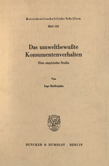 E-book, Das umweltbewußte Konsumentenverhalten. : Eine empirische Studie., Duncker & Humblot