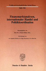 E-book, Finanzmarktanalysen, internationaler Handel und Politikkoordination., Duncker & Humblot