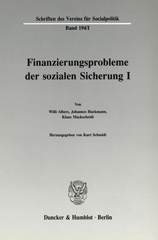 E-book, Finanzierungsprobleme der sozialen Sicherung I., Duncker & Humblot
